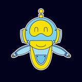 Lächelnrobotermaskottchen lizenzfreie abbildung Lächelnrobotermaskottchen lizenzfreie abbildung