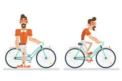 Lägenhet för cykel för man för symbol för resa för turism för semester för sommar för planläggning för begrepp för livsstil för l vektor illustrationer Lägenhet för cykel för man för symbol för resa för turism för semester för sommar för planläggning för begrepp för livsstil för l vektor illustrationer
