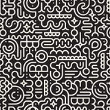 Línea blanco y negro inconsútil Art Geometric Doodle Pattern del vector stock de ilustración Línea blanco y negro inconsútil Art Geometric Doodle Pattern del vector stock de ilustración
