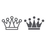 Línea de la corona e icono del glyph, derechos y líder, muestra real, gráficos de vector, un modelo linear en un fondo blanco stock de ilustración Línea de la corona e icono del glyph, derechos y líder, muestra real, gráficos de vector, un modelo linear en un fondo blanco stock de ilustración