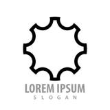 Línea diseño del engranaje de concepto del logotipo Vector gráfico del elemento de la plantilla del símbolo ilustración del vector Línea diseño del engranaje de concepto del logotipo Vector gráfico del elemento de la plantilla del símbolo ilustración del vector