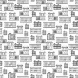 Línea diseño inconsútil del modelo de las casas del arte ilustración del vector Línea diseño inconsútil del modelo de las casas del arte ilustración del vector