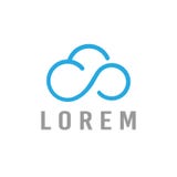 Línea diseño moderno del ejemplo del vector del logotipo del icono de la nube libre illustration Línea diseño moderno del ejemplo del vector del logotipo del icono de la nube libre illustration