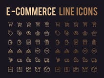 Línea en línea icono - app y web móvil del vector de las compras responsivos libre illustration Línea en línea icono - app y web móvil del vector de las compras responsivos libre illustration