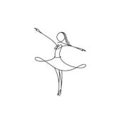 Línea femenina ejemplo del vector de la muchacha de baile del arte stock de ilustración Línea femenina ejemplo del vector de la muchacha de baile del arte stock de ilustración