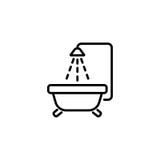Línea icono Bebé bath stock de ilustración Línea icono Bebé bath stock de ilustración