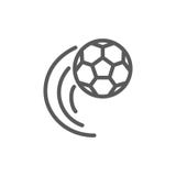 Línea icono del balón de fútbol que vuela stock de ilustración Línea icono del balón de fútbol que vuela stock de ilustración