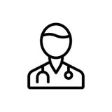 Línea icono del doctor stock de ilustración Línea icono del doctor stock de ilustración