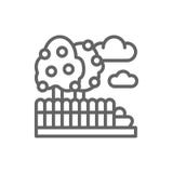 Línea icono del paisaje del jardín de la fruta ilustración del vector Línea icono del paisaje del jardín de la fruta ilustración del vector