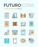 Línea iconos del futuro de los dispositivos stock de ilustración Línea iconos del futuro de los dispositivos stock de ilustración