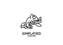 Línea linda vector del esquema del negro del camaleón del lagarto de los diseños del icono del logotipo de la silueta del sistema ilustración del vector Línea linda vector del esquema del negro del camaleón del lagarto de los diseños del icono del logotipo de la silueta del sistema ilustración del vector