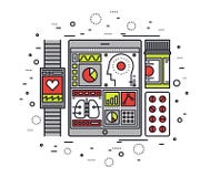 Línea móvil ejemplo de control de salud del estilo stock de ilustración Línea móvil ejemplo de control de salud del estilo stock de ilustración