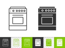 Línea negra simple icono de la estufa del vector stock de ilustración Línea negra simple icono de la estufa del vector stock de ilustración