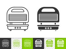 Línea negra simple icono del hierro de galleta del vector ilustración del vector Línea negra simple icono del hierro de galleta del vector ilustración del vector