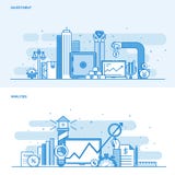 Línea plana inversión y análisis del concepto del color libre illustration Línea plana inversión y análisis del concepto del color libre illustration