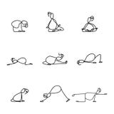 Línea yoga del dibujo de la mano de la historieta para el embarazo ilustración del vector Línea yoga del dibujo de la mano de la historieta para el embarazo ilustración del vector