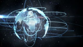 Líneas de conexión con el gráfico de la tierra ilustración del vector Líneas de conexión con el gráfico de la tierra ilustración del vector