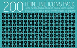 Líneas finas concepto determinado de la colección del icono del pictograma libre illustration Líneas finas concepto determinado de la colección del icono del pictograma libre illustration