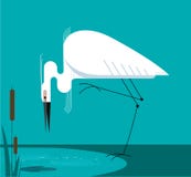 Małego Egret stojaki na jeden nodze royalty ilustracja Małego Egret stojaki na jeden nodze royalty ilustracja
