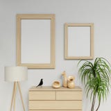 Maak het binnenlandse ruimte 3d teruggeven van twee a1 en a2-het ontwerp van het affichemodel met het verticale houten kader hang vector illustratie Maak het binnenlandse ruimte 3d teruggeven van twee a1 en a2-het ontwerp van het affichemodel met het verticale houten kader hang vector illustratie