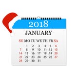 Maandelijkse kalender 2018 Afscheuringskalender voor Januari Witte achtergrond Vector illustratie Stock Foto's Maandelijkse kalender 2018 Afscheuringskalender voor Januari Witte achtergrond Vector illustratie Stock Foto's