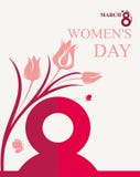 8 maart De kaart van de vrouwen` s dag vector illustratie 8 maart De kaart van de vrouwen` s dag vector illustratie