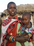 Maasai mother with child stock photos Maasai mother with child stock photos