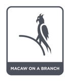 macaw on a branch icon in trendy design style. macaw on a branch icon isolated on white background. macaw on a branch vector icon stock illustration macaw on a branch icon in trendy design style. macaw on a branch icon isolated on white background. macaw on a branch vector icon stock illustration
