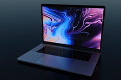 MacBook Pro 15' подобный портативный компьютер в темной сцене стоковые изображения rf MacBook Pro 15' подобный портативный компьютер в темной сцене стоковые изображения rf