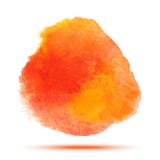 Macchia arancio rosso- luminosa del cerchio di vettore dell'acquerello su fondo bianco con struttura di carta realistica dell'acq Fotografia Stock Libera da Diritti Macchia arancio rosso- luminosa del cerchio di vettore dell'acquerello su fondo bianco con struttura di carta realistica dell'acq Fotografia Stock Libera da Diritti