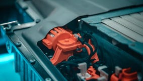 Macchina delle componenti del motore del robot industriale fotografia stock libera da diritti Macchina delle componenti del motore del robot industriale fotografia stock libera da diritti