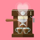 Machine de café et tasses de café illustration libre de droits Machine de café et tasses de café illustration libre de droits
