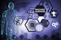 The machine learning computing concept of modern it technology Royalty Free Stock Photos The machine learning computing concept of modern it technology Royalty Free Stock Photos