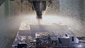 Machining process - CNC mill manufacturing an advanced metal part