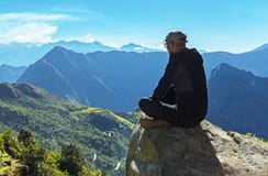 Machu Picchu Gazing, Cusco, Перу стоковая фотография rf Machu Picchu Gazing, Cusco, Перу стоковая фотография rf
