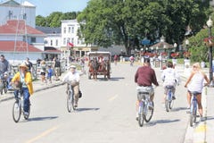 Mackinac Island, Michigan, Bikes, Bikes, Bikes Stock Photo Mackinac Island, Michigan, Bikes, Bikes, Bikes Stock Photo