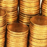Macro de la pila del dinero del oro foto de archivo libre de regalías Macro de la pila del dinero del oro foto de archivo libre de regalías