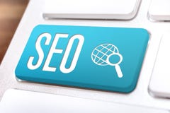 Macro de um teclado com SEO Button fotografia de stock royalty free Macro de um teclado com SEO Button fotografia de stock royalty free