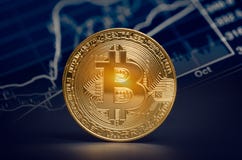 Macro shiny bitcoin and trading market data chart. virtual crypt Stock Images Macro shiny bitcoin and trading market data chart. virtual crypt Stock Images