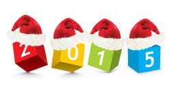 2015 made from toy blocks with christmas hats. Illustration vector illustration 2015 made from toy blocks with christmas hats. Illustration vector illustration