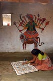 Madhubani Painting In Bihar-India Royalty Free Stock Photos Madhubani Painting In Bihar-India Royalty Free Stock Photos