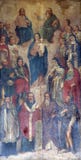 Madonna и ребенок с Святыми и ангелами стоковые фотографии rf Madonna и ребенок с Святыми и ангелами стоковые фотографии rf