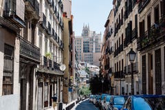 Street scene in Malasana district in Madrid Stock Photos Street scene in Malasana district in Madrid Stock Photos