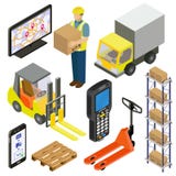 Magazzino, logistica, consegna Isometry illustrazione di stock Magazzino, logistica, consegna Isometry illustrazione di stock