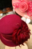 Magenta Hat with feathers