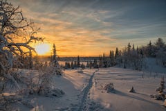 Magic Arctic Christmas Sunset. Magic Arctic Christmas Sunset.