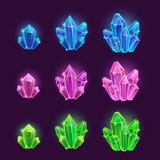 Magic Cartoon Shiny Crystals Set Stock Images Magic Cartoon Shiny Crystals Set Stock Images