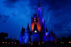 Magic Disney Castle In a Special Night stock images Magic Disney Castle In a Special Night stock images