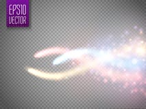 Magic glow star light effect with colorful blur curved lines. vector illustration Magic glow star light effect with colorful blur curved lines. vector illustration