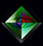 Magic green eye. On black background is a green abstract eye vector illustration Magic green eye. On black background is a green abstract eye vector illustration
